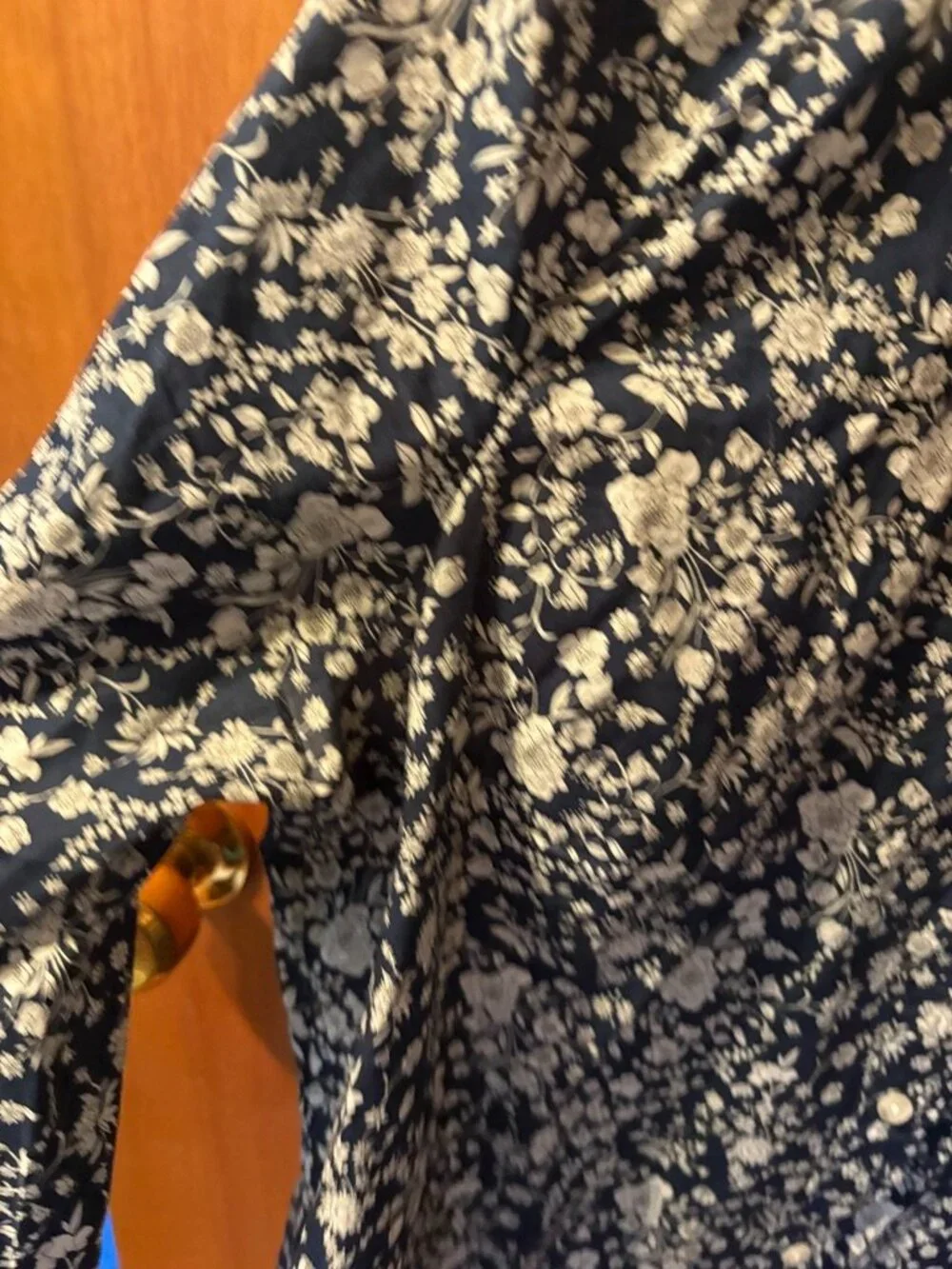 J crew womens size 8 Liberty London Long Sleeve Navy White Floral Shirt Art